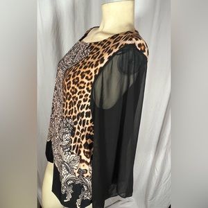 Alfani XL dress shirt black with animal print